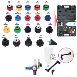 Adaptateur à baïonnette et plate-forme pour VAG-MQB inclus
Idéalement conçu pour un remplissage propre, professionnel et écologique
Entonnoir spécialement étroit avec joint
Raccord direct et étanche avec le trou de remplissage d'huile
Plus de remplissage long et fastidieux
Evite de perdre de l'huile ou de salir en coulant sur le bloc moteur ou le collecteur d'échappement
Avec bras pivotant pour atteindre les endroits difficiles d'accès
Montage facile sur le moteur
Système emboîtable en plastique
Matière plastique spéciale
Système de raccord extensible