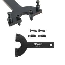 Outil de maintien de vilebrequin pour VAG moteur essence 1.2 / 1.4 / 1.6
Pour moteurs essence VAG 1.2, 1.4, 1.6

Affectations véhicules : Audi: A1/A1 Sportback, A2, A3 Cabriolet, A3/A3 Sportback, S1/S1 Sportback
Skoda: Fabia, Fabia II, Octavia II, Praktik, Rapid, Rapid Spaceback, Roomster, Yeti
Seat: Alhambra, Altea/Altea XL, Cordoba, Ibiza, Leon, Toledo
Volkswagen: Beetle, Bora, Caddy, Eos, Fox, Golf, Golf Plus, Golf VI/Cabriolet, Jetta, Lupo, Passat, Polo, Scirocco, Sharan, Tiguan, Touran

Codes moteurs : Moteur 1.2 : AWY, AZQ, BBM, BMD, BME, BZG, CBZA, CBZB, CBZC, CHFA, CHFB
Moteur 1.4 : AFH, AFK, AHW, AKQ, APE, AQQ, ARR, AUA, AUB, AUA, AXP, AXU, BBY, BBZ, BCA, BKG, BKY, BLG, BMY, BLN, BUD, BWK, CAVA, CAVB, CAVC, CAVD, CAVE, CAVF, CAVG, CAXA, CAXC,CDGA, CGGA, CGGB, CMAA, CKMA
Moteur 1.6 : ARC, ATN, AUS, AVY, AZD, BAD, BAG, BCB, BLF, BLP, BTS, CLRA

Codes OEM :T30004/3415