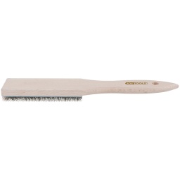 Pour nettoyer les surfaces striées et dentures de limes 
Surface de brossage 110 x 38 mm 
Brosse en fil d'acier 

