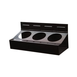 Ce support pour 3 aérosols et 7 tournevis est concu pour se fixer sur les servantes d'ateliers. ponts elevateurs ou toutes surfaces métalliques afin de creer de nouveaux espaces de rangement. 
de puissants aimants assurent une fixation robuste.
- 110x300x126mm - capacité de charge : 1.2kg