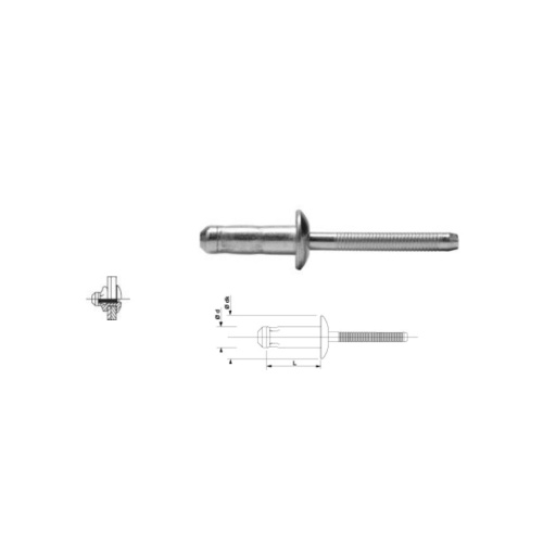 rivet de structure gostructure highlock ac trs 6,4x18