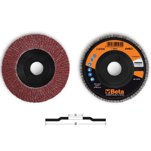 Disque à simple lamelle corindon support plastique 115mm 11230A grain 80
