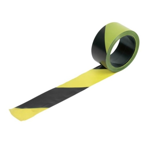 Rubalise noir et jaune 50 mm x 100 m