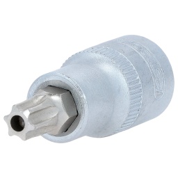 Torx perc&eacute;
Carr&eacute; d'entra&icirc;nement int&eacute;rieur selon DIN 3120 / ISO 1174 avec encoche pour verrouillage par bille
avec embout tournevis nickel&eacute; serti
Pour une utilisation manuelle
Finition satin&eacute;e
Chrome Vanadium
