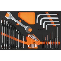 Module souple avec clés à fourches et clés mâles 6 pans coudées 36 pièces
chasse-goupilles 2-3-4-5-6-8 mm	
pointeau 4 mm	
clés à fourches 6x7-8x9-10x11-12x13-14x15-16x17-18x19-20x22-21x23-24x26-25x28-27x29-30x32mm	
96/SC12	clés mâles 6 pans coudées 2-2,5-3-3,5-4-4,5-5-6-7-8-9-10mm
588X367MM