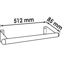 Poignée pour servante Vigor 512x85mm