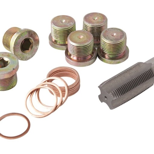 Lot de 6 bouchons + joints + taraud M20x1.5 pour réparation carter