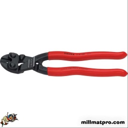 Tête inclinée.
Tranchants de précision.
Pour la coupe de composants tels que les boulons, clous, rivets...
Puissance de coupe particulièrement élevée et effort physique réduit.
Tranchants trempés par induction, dureté d’env. 64 HRC.
Acier haute performance au chrome-vanadium, forgé, trempé à l’huile.
Poignées gainées en plastique.

La force de coupe est de plus de 20 fois supérieure à la force manuelle appliquée.
60 % d’effort économisé par rapport à des pinces coupantes de côté standard.
Coupe avec un angle de 20°.
Diamètre du fil corde à piano: 3,6mm
Longueur: 200mm
