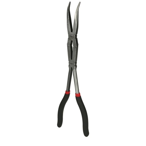 Pince à bec coudée à 45° à double articulation, L. 335mm