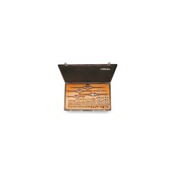 Composition de 37 tarauds et filières 
- 1/4-5/16-3/8-7/16-1/2-9/16-5/8-3/4 
- 5 accessoires (porte taraud et filiere)
- qualité premium beta depuis 1939