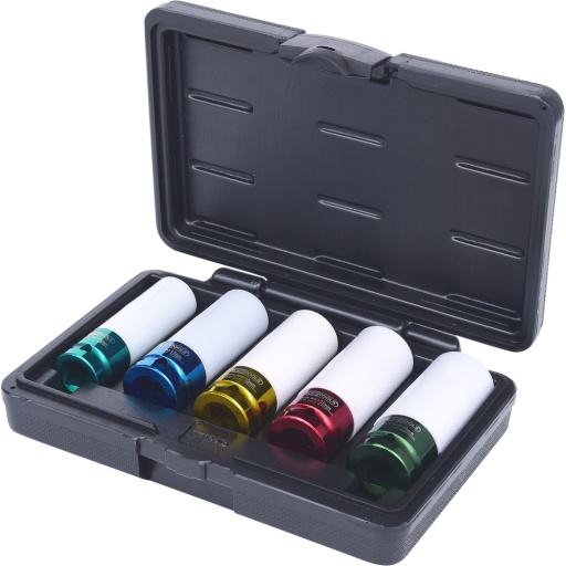 Jeu de douilles 1/2'' à chocs pour jantes aluminium 5 pcs