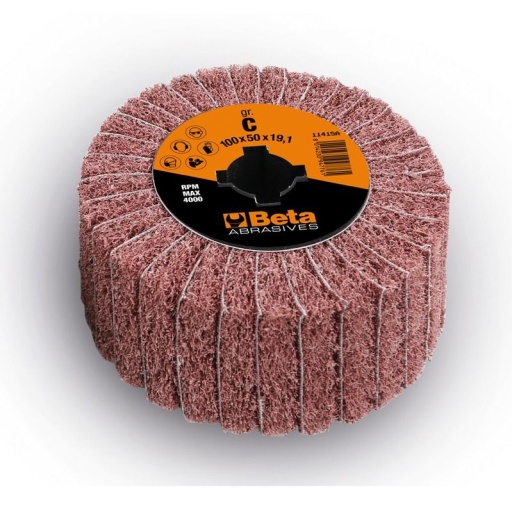 Roue abrasive non tissé avec lamelle pour satineuse dia100x50mm grain C