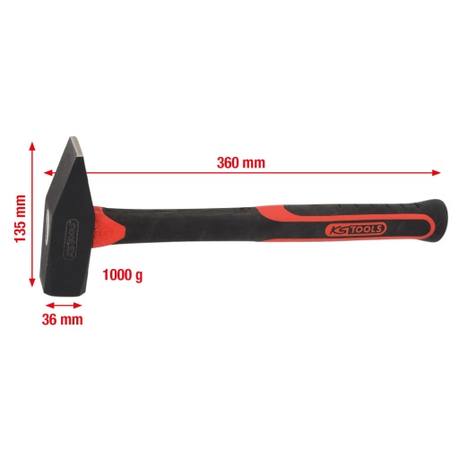 Marteau de mécanicien manche fibre1000g