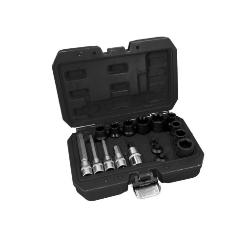 Coffret de 17 douilles pour étriers de freins, 1/4'' - 3/8'' - 1/2''