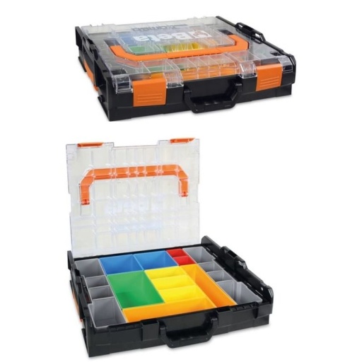 Coffret porte outils en ABS, avec couvercle transparent - + kit 18 bacs - Vide