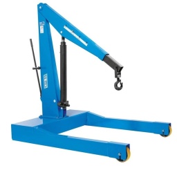 Grue d'atelier 3000kg
Vérin en acier spécial, rectifié et chromé, robuste et résistant. 
Flèche extensible : 4 positions de travail possibles. 
Timon placé à l'arrière et roues de grandes dimensions pour faciliter les déplacements. 
Crochet pivotant à 360°. 
Soupape de sécurité anti-surcharge. 
Commande de descente à vitesse contrôlée. 
Pompe hydraulique à 2 vitesses. 
Roues en polyuréthane. 