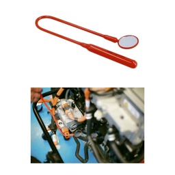 Miroir d'inspection entièrement isolé, homologué pour les travaux sous tension jusqu'à 1 000 V CA/1 500 V CC, idéal pour l'entretien et la maintenance des véhicules hybrides et électriques, certifié CEI60900. 
Doté d'une lentille de 55 mm de diamètre et d'une tige flexible de 400 mm, il est idéal pour l'inspection des câbles et des connecteurs sous haute tension dans les zones confinées telles que les batteries, le contrôleur et les endroits difficiles d'accès sous les véhicules. 
Enrobé d'un revêtement en caoutchouc orange haute visibilité pour une manipulation plus aisée.

Miroir d'inspection isolé à manche long pour utilisation à proximité de circuits sous haute tension, avec poignée moulée en caoutchouc pour une manipulation plus facile.
Longueur totale : 630 mm ; tige flexible : 400 mm de long ; 9 mm de diamètre.
Miroir : diamètre de 55 mm.
Utilisation en toute sécurité pour l’opérateur à des tensions allant jusqu'à 1 000 V CA/1 500 V CC (certifié CEI60900:2018).
Un outil de préhension magnétique flexible et isolé est également disponible, voir la référence 8689.