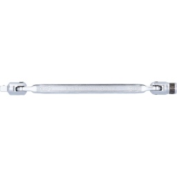 Carr&eacute; d'entra&icirc;nement avec bille de maintien selon DIN 3120 / ISO 1174
Articul&eacute;e
Cl&eacute; extra longue
Utilisable dans les endroits exigus
Finition satin&eacute;e
Chrome Vanadium
