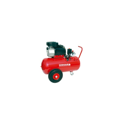 Compresseur 50l à entraînement direct 2.5 cv roues gonflables