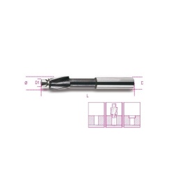 Fraise à noyer pour têtes de vis cylindriques avec guide de centrage en acier HSS M4
- 4,3x8mm