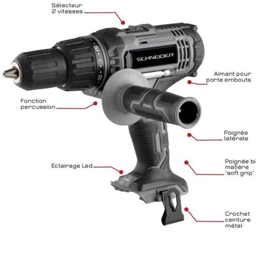 Perceuse/Visseuse 20v 50nm Percu Avec Poignee Ss Bat & Charg