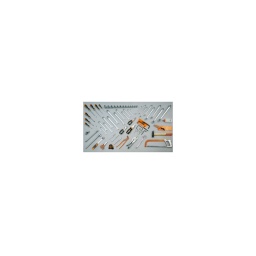 Composition outillage beta
chasse-goupille 4mm pointeau 4mm burin plat 150mm clés mixtes 1/4-5/16-3/8-7/16-1/2-9/16-5/8-11/16-3/4-13/16 -7/8-15/16-1"
Clés polygonales contre-coudées1/4"-1"
Clés mâles 6 pans coudées 3/64-3/8"
douilles 12 pans  1/2"-3/8-7/16-1/2-9/16-5/8-19/32-11/16-3/4-25/32-13/16-7/8-15/16-1"
rallonge. 255 mm -1/2"
cardan 1/2"
Poignée coulissante 1/2"
cliquet réversible 1/2"
pince multiprise entrepassee.240mm Pince étau universelle a machoires concaves 240mm pince coupante diagonale à faible effort de coupe 160mm ciseaux d'electricien
pince universelle 180mm Pince à becs demi-ronds longs 160mm tournevis pour vis à fente 3x75-4x100-5.5x150-6.5x150mm tournevis pour vis a empreinte phillips ph0x60-ph1x80-ph2x100 mm marteau de mécanicien 400g
Mètre à ruban. 5m
monture de scie à métaux
burette plastique 150cc
cutter à lame secable 18mm avec lames
- qualité premium beta depuis 1939