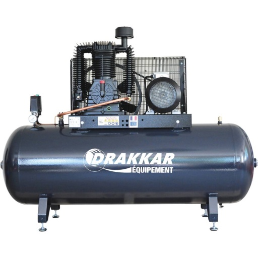 Compresseur fixe à courroie 500L 10CV tête bi étagé 400V 1030l/min