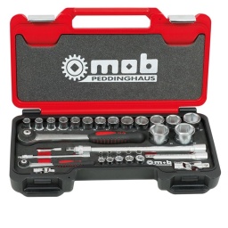 Coffret en Polyéthylène Haute Densité (PEHD), ne s’abîment pas aux chocs contrairement aux coffrets métalliques, qu’il est nécessaire de débosseler. Fermoirs métalliques. Compatible Fusion Box : peut se glisser sur un plus grand coffret d’outillage
Composition : 1/4’’ : 10 douilles : 4/5/6/7/8/9/10/11/12/13 mm // 1 cliquet Premium rond // 1 cardan // 1 rallonge : 50 mm // 1 rallonge : 140 mm click’n hold -1/2’’ : 15 douilles : 10/11/12/13/14/16/17/18/19/21/22/24/27/30/32 mm // 1 cliquet Premium rond // 1 cardan // 1 rallonge : 125 mm / 1 rallonge: 280 mm click’n hold