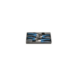 Jeu de 4 pinces ergotorque plus 

- chrome vanadium ultra resistant
- poignée ergonomique bicomposant
- ouverture automatique grace a son ressort de rappel
- composition:
1 pince coupante
1 pince universelle
1 pince bec droit
1 pince à dénuder
