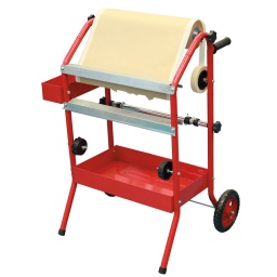 Ce chariot distributeur de papier-cache est doté de grandes roues robustes qui le rendent facile à manœuvrer dans l'atelier de carrosserie et la cabine de peinture pour permettre de mesurer le papier et le ruban, et de les appliquer directement sur les véhicules, minimisant ainsi toute contamination possible. Il est équipé de 4 supports qui permettent d'appliquer automatiquement le ruban sur les bords supérieur et inférieur du papier-cache, de 2 lames dentelées et de 2 plateaux de rangement pour faciliter l'accès à tout élément supplémentaire pouvant être nécessaire lors du masquage d'un véhicule.

Accepte 2 rouleaux de ruban de masquage de 450 mm.
Applique automatiquement le ruban de masquage le long des bords du papier.
Construction en acier tubulaire, avec lames tranchantes et 2 plateaux de rangement.
Capacité de charge maximale : 40 kg. Dimensions hors tout : 680 x 560 x 920 mm.
Grand distributeur de papier-cache mural également disponible, voir la référence 92634. Remarque : papier-cache et ruban de masquage non inclus.