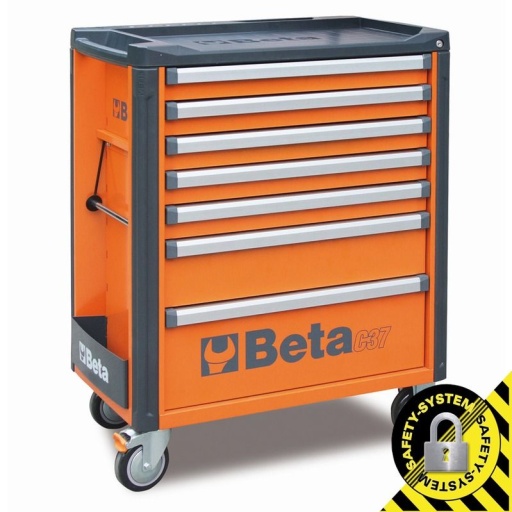Servante d'atelier C37 orange 7 tiroirs antibasculement