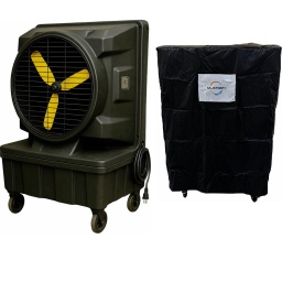 Rafra&icirc;chisseur d'air mobile 510W - 70L - 12000 m&sup3;/h
Filtration des poussi&egrave;res (Filtre G4).
Refroidissement par &eacute;vaporation sans brumisation.
Vitesse r&eacute;glable (3 positions).
Fonction minuteur pour d&eacute;marrage et arr&ecirc;t automatique.
Lampe UV int&eacute;gr&eacute;e : D&eacute;sinfection des bact&eacute;ries, virus, champignons et moisissures.
Jauge de contr&ocirc;le du niveau de r&eacute;servoir (arr&ecirc;t et alerte en cas de niveau bas).
Adapt&eacute; pour les garages, ateliers, entrep&ocirc;ts, usines.
Housse d'hivernage incluse.
Abaissement de la temp&eacute;rature de -10&deg;C par rapport &agrave; l'air ambiant.
Ce rafraichisseur mobile utilise un principe naturel et &eacute;cologique : le rafra&icirc;chissement par &eacute;vaporation d&rsquo;eau.
Ce produit ne demande aucune installation particuli&egrave;re car il suffit de l&rsquo;alimenter en eau (manuellement ou branchement par tuyau d&rsquo;eau) et de le brancher sur le secteur (230V).
Produit mobile (sur roulettes).
Cet appareil n&rsquo;utilise aucun gaz r&eacute;frig&eacute;rant, contrairement aux climatiseurs.
A la diff&eacute;rence d&rsquo;autres produits similaires, celui-ci est &eacute;quip&eacute; d&rsquo;une filtration pour la poussi&egrave;re pr&eacute;servant la pompe et le r&eacute;servoir (brevet) permettant ainsi d&rsquo;utiliser cet appareil dans des milieux poussi&eacute;reux.
Un air chaud et sec permettra au rafra&icirc;chisseur d&rsquo;&ecirc;tre plus performant.
Pour optimiser son efficacit&eacute;, laisser une porte ou une fen&ecirc;tre ouverte dans le local &agrave; rafra&icirc;chir.

Puissance 510W
Alimentation 220-240V
Capacit&eacute; r&eacute;servoir 70L
Consommation de 8 l/h &agrave; 10 l/h
D&eacute;bit air 12000 m&sup3;/h
Niveau sonore 54-58-63dB
Utilisation pour les garages, ateliers, entrep&ocirc;ts, usines allant jusqu'&agrave; 150m&sup2;
Dimensions 925x580x1440mm
Poids  48KG