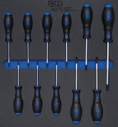 Manche bi-composant antidérapant  Étendue de la livraison : Tournevis, longueur 80 mm, entraînement profil T (pour Torx) : T6 - T7 - T8 - T9 - T10 - T15 - T20 - T25 Tournevis, longueur 100 mm, entraînement profil T (pour Torx) : T27 - T30 Tournevis, longueur 150 mm, entraînement profil T (pour Torx) : T40 