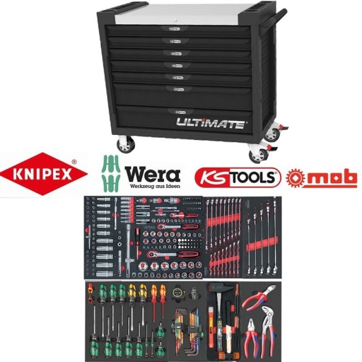 Servante xl avec compo top marque knipex, wera, ks tools, mob