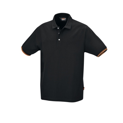 Polo 3 boutons 100% coton, 200 g/m2, noir