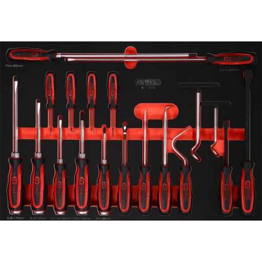 Module tournevis et crochets dans module en mousse 19 pcs