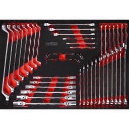 Module 1/1
Pour servantes d'atelier et coffres à outils
Rangement ordonné grâce à une découpe
Résistant aux hydrocarbures et aux produits chimiques
Insert en mousse tricolore haute résistance