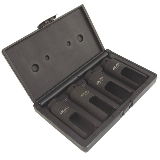 Coffret 4 douilles 1/2" 6 pans Cr-Mo démonte têtes injecteurs diesel