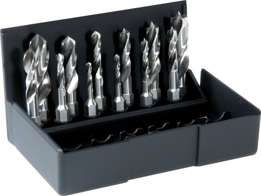 Coffret Drillbit Bois + Metal 12-pcs. HSS-G 3,0 - 10,0 mm