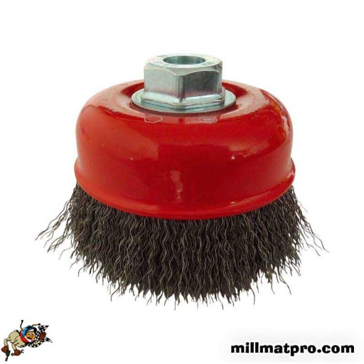 Wire brush 100mm corrugated wire with m14 bore