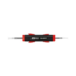 Extracteur universel de cosses pour connecteurs plats et faston
- pour fabricant amm tyco mm i. amm tyco mm ii
- pour les connecteurs plats et connecteurs faston
- pour largeur de connecteur 1.6 mm - extraction suivant les principes 2+5
- pointe en acier