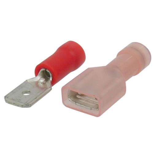 Lot de 10 cosses panachées plate isolées rouge