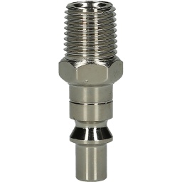 Pour tuyaux d&rsquo;admission d&rsquo;air filetage ext&eacute;rieur 1/4"
corps en acier
Surface nickel&eacute;e
Longueur nominale 7,75 mm

