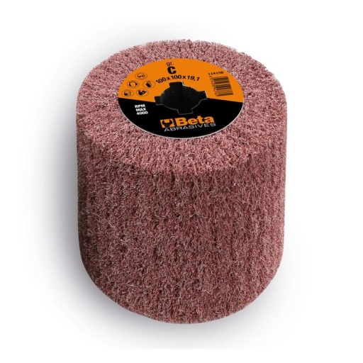 Roue abrasive non tissé pour satineuse dia100x100mm grain VF