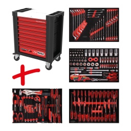 Composition pour servante d&rsquo;atelier Performanceplus P10 avec 180&nbsp;outils pour 4&nbsp;tiroirs