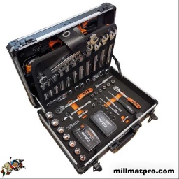 Valise outil ultra compact 
Composition
Clés mixtes 6–7–8–9–10–11–12–13– 14–15–16–17–19 mm
Jeu clé allen 1,5-2-2,5-3-4-5-6-8-10mm
Tournevis plats 3x75 - 5,5x100 - 6,5x150mm
Tournevis cruciformes PH0X60 PH1X80 PH2X100
Cliquet 1/4 150mm
Douilles 1/4 4-4,5-5-5,5-6-7-8-9-10-11-12-13-14mm
Carré coulissant 1/4 
Cardan 1/4
Tournevis 1/4
Rallonge 1/4 100mm
Douilles 3/8 14–15–17–18–19–22–24mm
Rallonge 3/8 150mm avec carré coulissant
Cardan 3/8
Cliquet 3/8 
Cutter 18mm avec 10 lames
Coffret 31 embouts de vissages 6,35mm
Coffret 21 embouts micro 4mm 
Lampe de poche led (pile non fournie)
Marteau méca 300gr
Ciseau coupe tout
Pince coupante 160mm
Pince à bec 160mm
Pince mécanicien 180mm
Pince multiprise 250mm
Metre 3M
- Dimensions 270x397x134mm