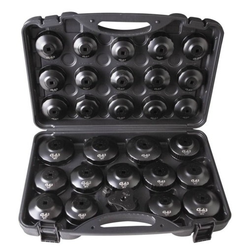 Coffret 30 douilles et clés filtres à huile multimarque + adapateur 1/2" à 3/8"