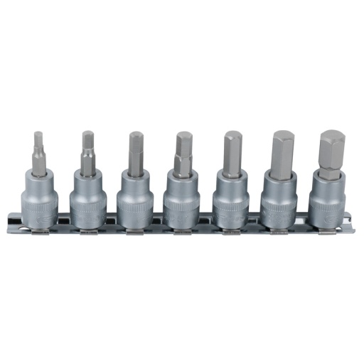 Rail de 7 douilles tournevis 6 pans ULTIMATE 1/4'', 2,5 - 8 mm