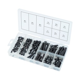 Assortiment de vis 6 pans
composition :
25 x mm x12
25 x mm x12
20 x mm x25
10 x mm x12
10 x mm x25
5 x mm x25
5 x mm x40
3 x m10 x25
3 x m10 x40