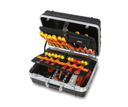 Composition avec valise porte-outils pour l'électronique et la microtechnique